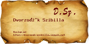 Dvorzsák Szibilla névjegykártya